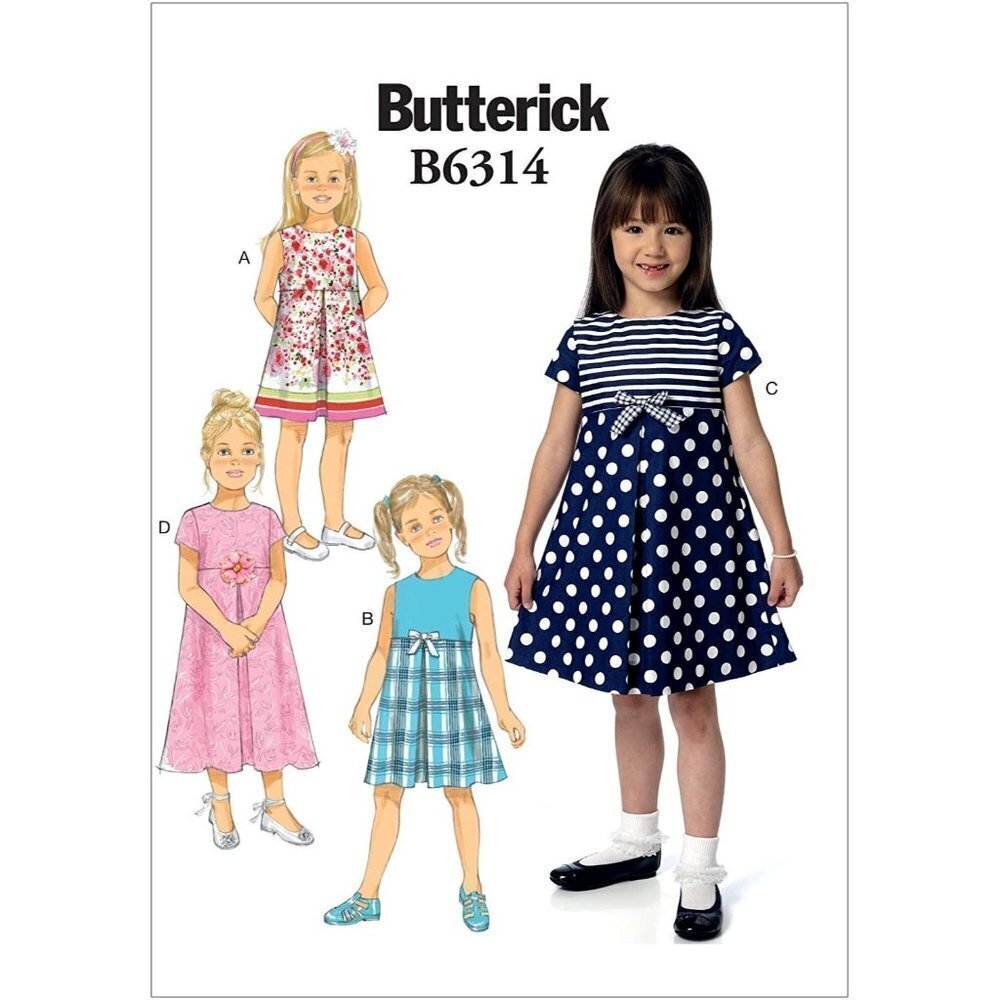 Butterick Sewing Pattern 6314 Girls Skirt Dress Size 2-5‎
